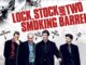 Poster for 'Lock, Stock and Two Smoking Barrels' showing four men in suits with a bold red title above them.