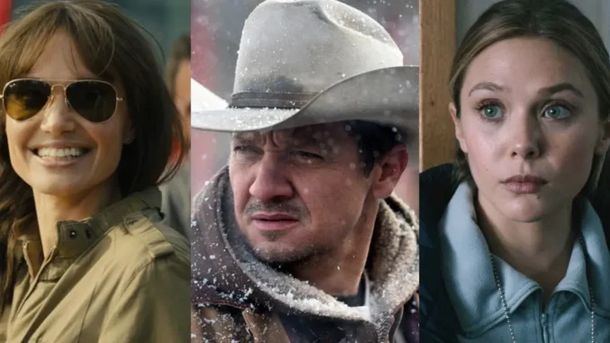 Three people in a collage: left woman wearing sunglasses and a tan jacket smiles, middle man in a winter hat in snow, right woman looks thoughtful.