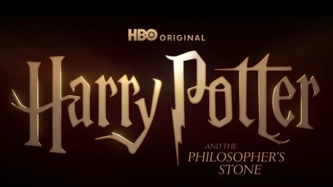Harry Potter and the Philosopher's Stone title card with HBO Original logo above.
